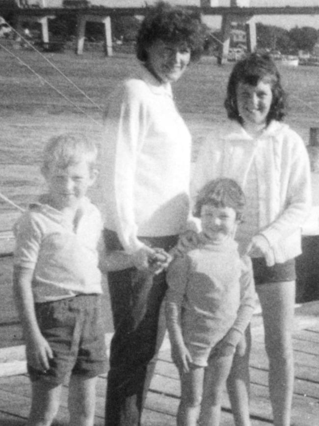 Therese Crawford with her three children: James, left, Karen and Katherine. They were all murdered in their beds.