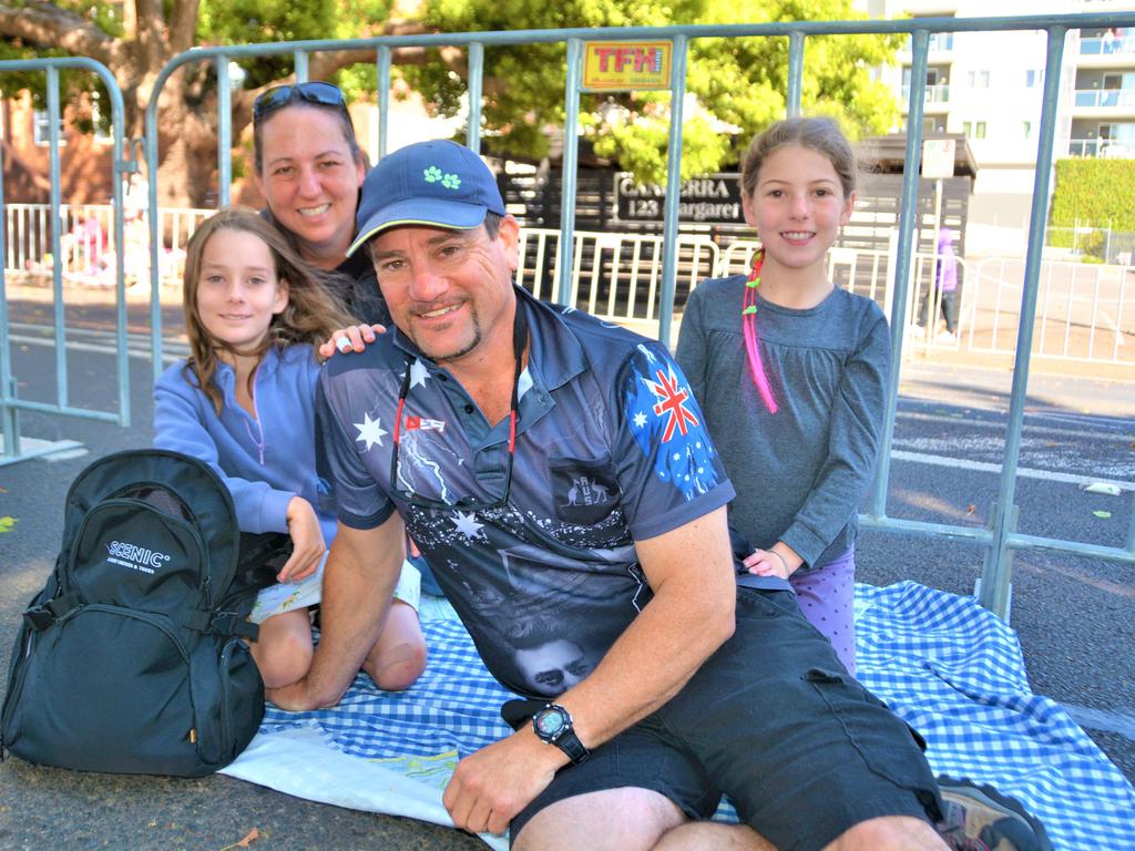 At the 2023 Grand Central Floral Parade are (from left) The Wilson family – Faith, Kelly (back), Emily and Paul (front). Picture: Rhylea Millar