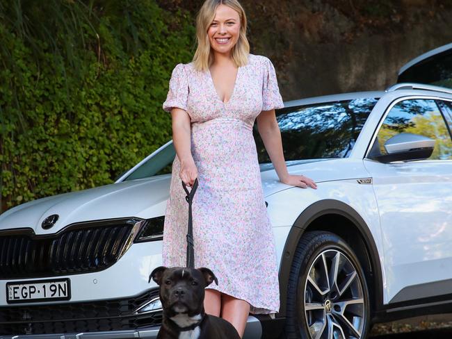 **SMARTdaily/Hibernation-(The story is about the best pet friendly cars)**.Caitlyn Elks, with her puppy, Bobby, 6 months, in Neutral Bay today.Picture:Justin Lloyd