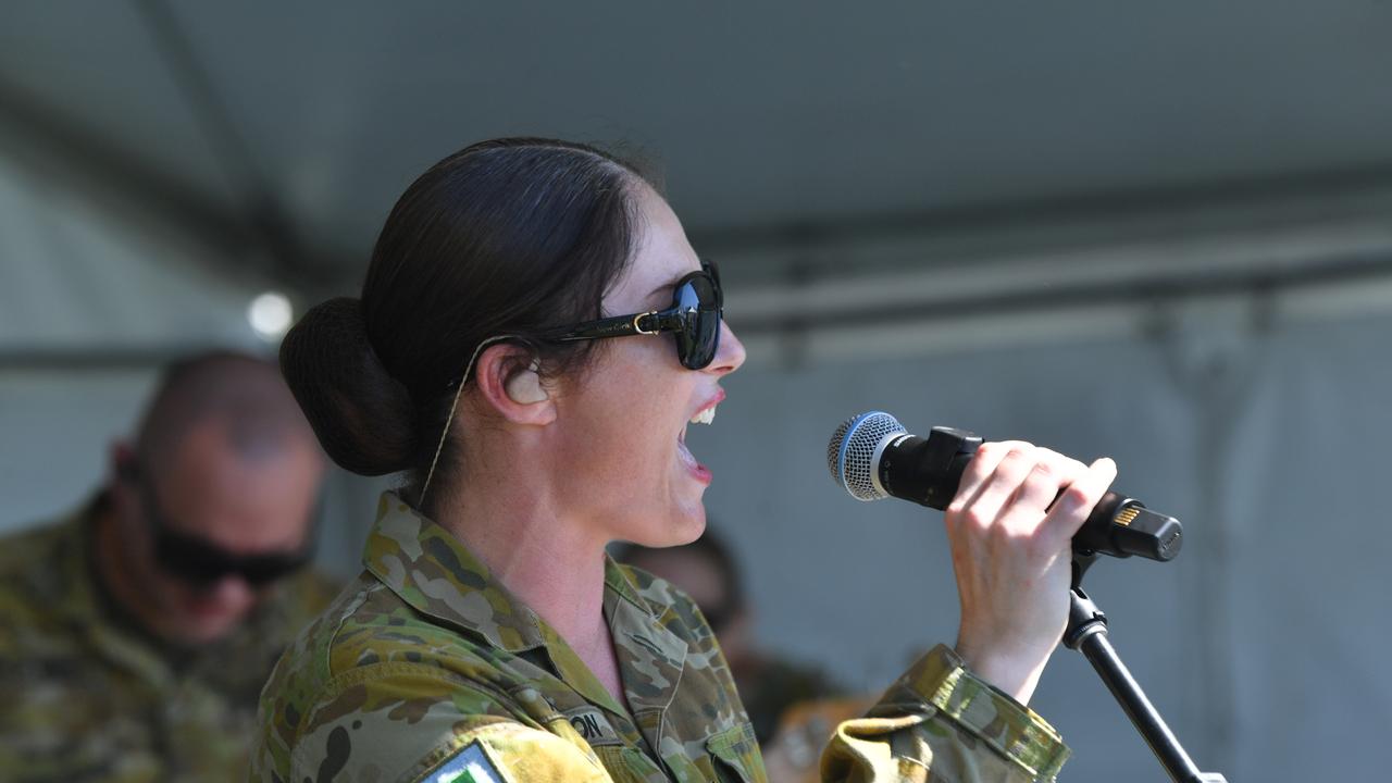 Legacy Centenary Torch Relay and community day at Jezzine Barracks. Members of 1RAR Band perform. Picture: Evan Morgan