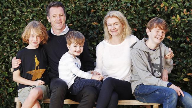 Chris and Anna Minns with sons Nicholas, George and Joseph. Picture: Sam Ruttyn