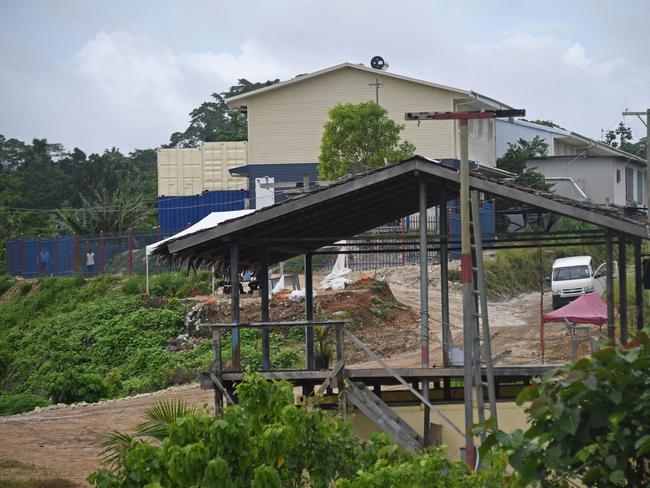 The Australian-funded asylum seeker transit centre just outside the Manus capital Lorengau. Picture: Brian Cassey