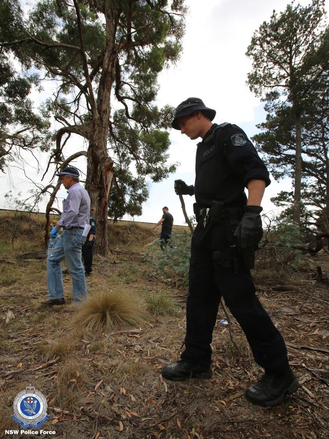 Detectives have conducted a forensic search in bushland about 16km southwest of Goulburn as part of the investigation into the suspicious disappearance of Samah Baker. Picture: NSW Police