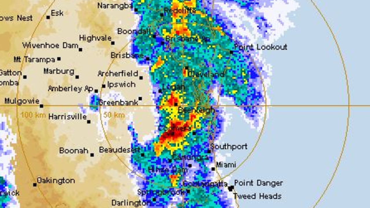 Gold Coast weather BOM warns of thunderstorms with ’giant hail