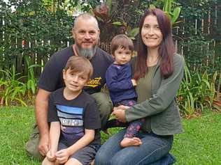 ONGOING WORRY: The Newman family, Michael, Liam, 7, Ebony, 2, and Maree. Picture: Nick Wright