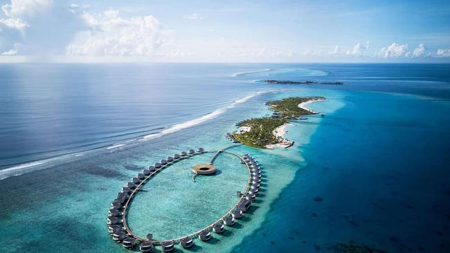 The villas at the new Ritz-Carlton Maldives, where guests can help seed a new reef on dive excursions. Photo: The Ritz-Carlton Maldives.