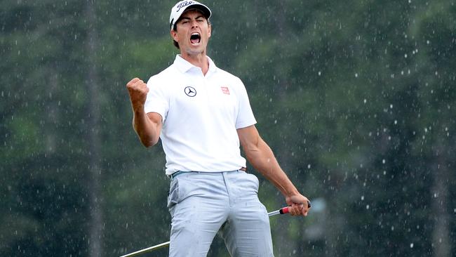 Scott celebrates after winning the 2013 Masters at Augusta.