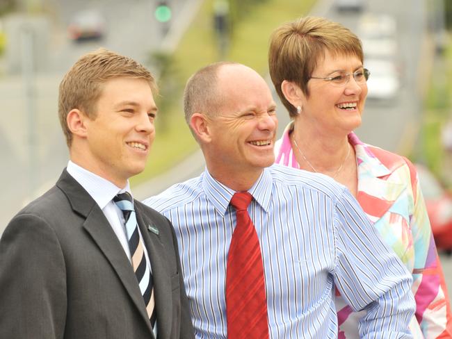 Then lord mayor Camobell Newman (centre) in 2010 with councillors Julian Simmonds and Margaret de Wit.