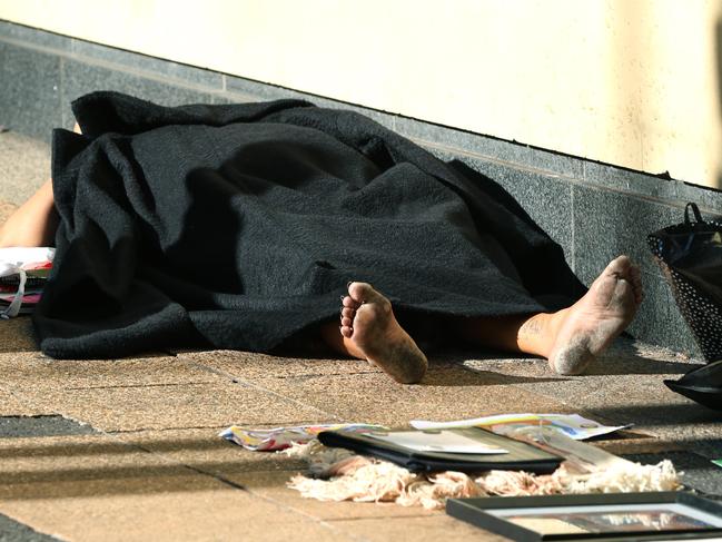 Generic image of a homeless on the street in the Brisbane CBD. Brisbane Wednesday 19th June 2024 Picture David Clark