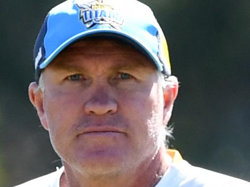 Coach Garth Brennan looks on during the Gold Coast Titans training session on the Gold Coast, Tuesday, August 14, 2018. (AAP Image/Dave Hunt) NO ARCHIVING