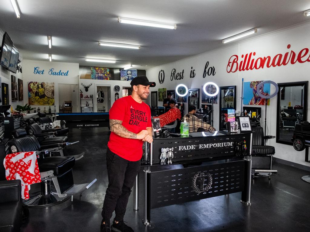 Melbourne barber Brandon Doyle will be able to keep his business open. Picture: Getty Images