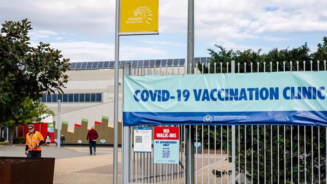 The Covid-19 Vaccination Hub at the Wayville showgrounds. Picture: The Advertiser/ Morgan Sette