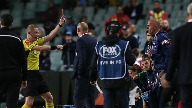 Sydney FC v Melbourne Victory, coaches sent off, video, red card, reaction:  Coaches sent off for slapping player | Herald Sun