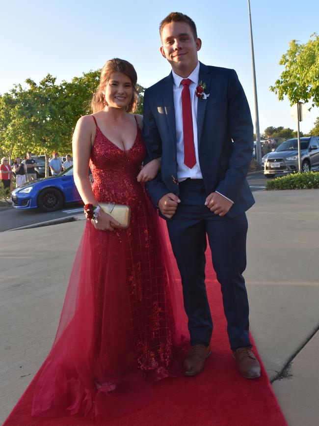 Abigail Wainwright and Bayley Everett at the Mackay Northern Beaches State High School formal, on Saturday October 17. Picture: Zizi Averill