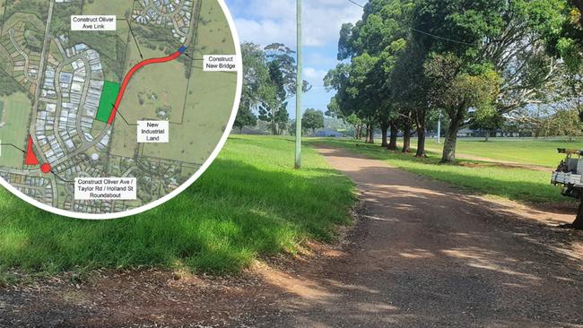 A carpark is planned for Hepburn Park at Goonellabah. Inset: A new roundabout is included in the plans.