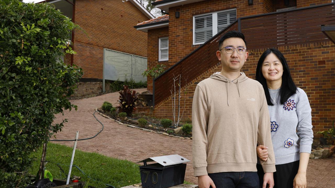 Charles Wang and Samantha Chia have seen home values in their suburb, Lindfield, take off in recent years. They’re now selling their Grosvenor Rd home. Picture: Damian Shaw