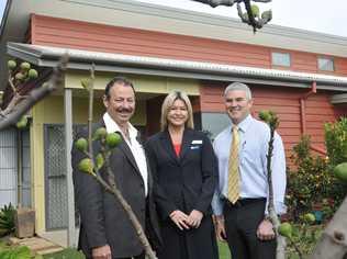 Sustainable Home Toowoomba project officer Louise Mayne (centre) take Cr Peter Marks (left) and Cr Bill Cahill on one last tour of Toowoomba’s hugely successful sustainable home project.