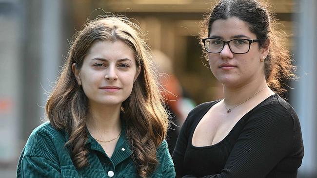 7/5/2024: FEDERAL BUDGET  Students (L-R) Olivia Martini 19, studying communications at QUT and Olivia Marcoionni 19, studying pharmacy at UQ , together here at QUT Kelvin Grove, Brisbane. pic: Lyndon Mechielsen/Courier Mail