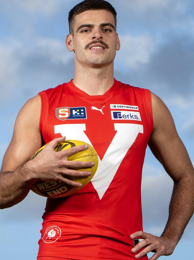 North Adelaide’s Noah Casalini has been selected in the SANFL State squad. Picture: Emma Brasier