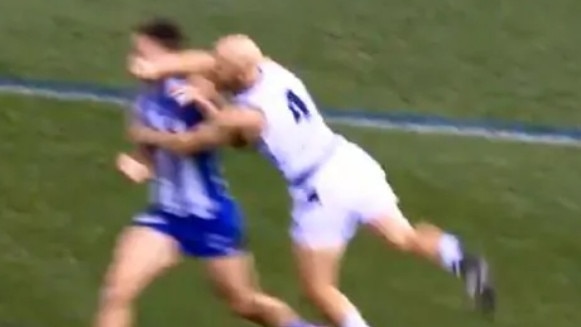 Gary Ablett is likely to come under scrutiny for this hit on Sam Wright. Picture: Fox Footy