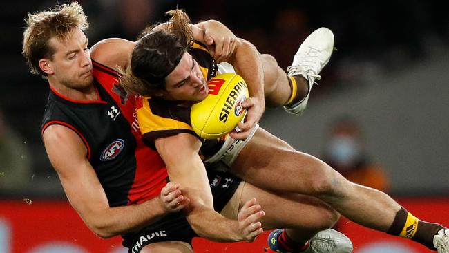 Hawthorn’s Jai Newcombe and Essendon’s Darcy Parish could meet in the round 1 blockbuster if their request is accepted by the league.