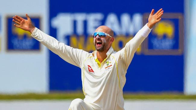 Nathan Lyon has bowled tirelessly in the series in Sri Lanka. Picture: AFP