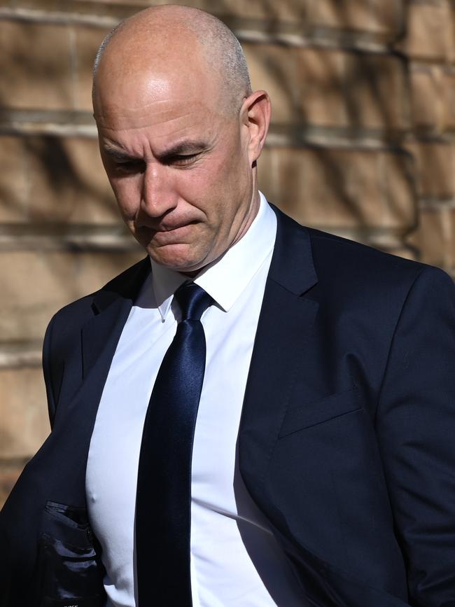 Ex footballer Warren Tredrea arriving at court for his unfair dismissal case against Channel 9. Picture: NCA NewsWire