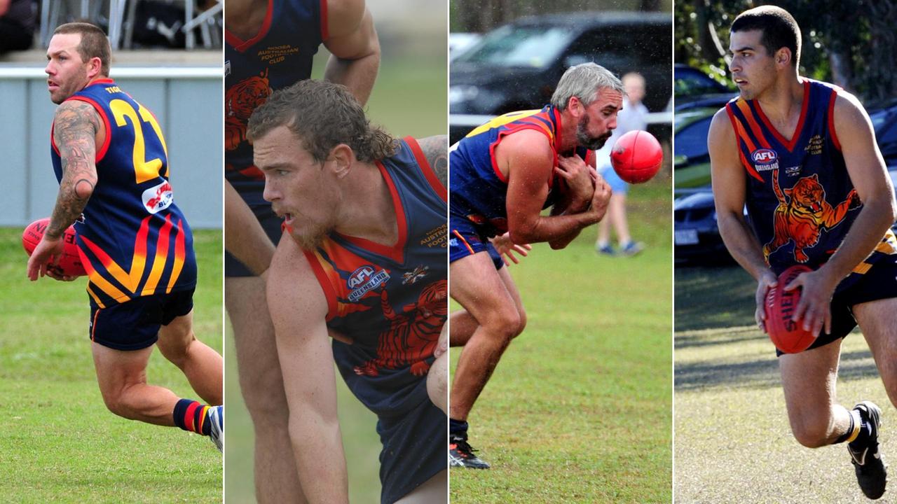 Noosa players Shane Davis, Ryan Evans Troy Duke and Adam Bovalino in action. Pictures: Geoff Potter, Warren Lynam and Andrew Seymour.