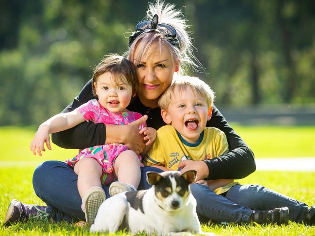 Mel Howard and her kids Zara and Toby are happy to have Moo Moo back. Picture: Mark Stewart