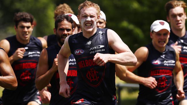 Clayton Oliver at Melbourne training. Picture: Michael Klein