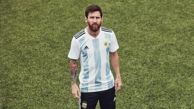 Lionel Messi in Argentina's kit for the World Cup.