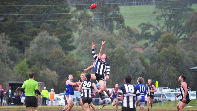 Action from the Hahndorf v Onkaparinga Valley HFL clash. Picture: Supplied, Hahndorf Football Club Facebook page