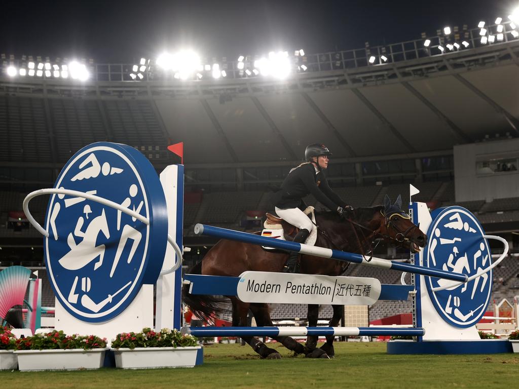 The horse just didn’t want to jump. (Photo by Dan Mullan/Getty Images)