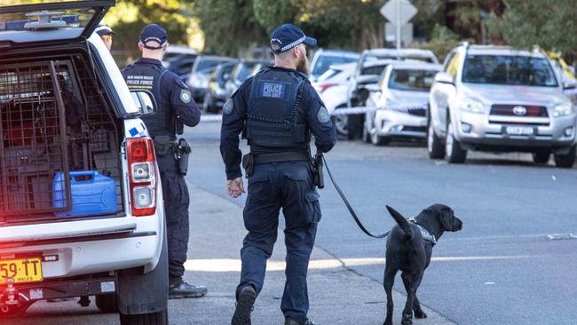 Police have established three crime scenes. Picture: Justin Lloyd