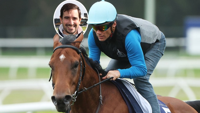 Trainer Jerome Reynier (inset) saddles up Lazzat in Saturday's $10 million Group 1 Golden Eagle.