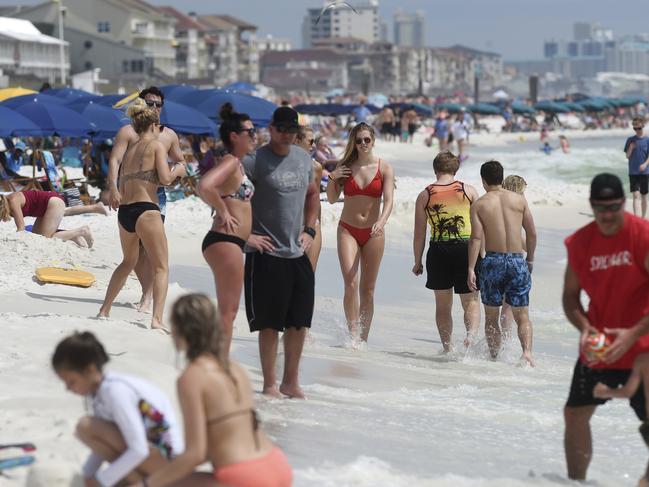 Beachgoers flocked to Florida’s beaches despite the spread of the virus. Picture: AP