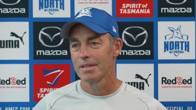 Alastair Clarkson wasn't happy with the question. Photo: North Melbourne website