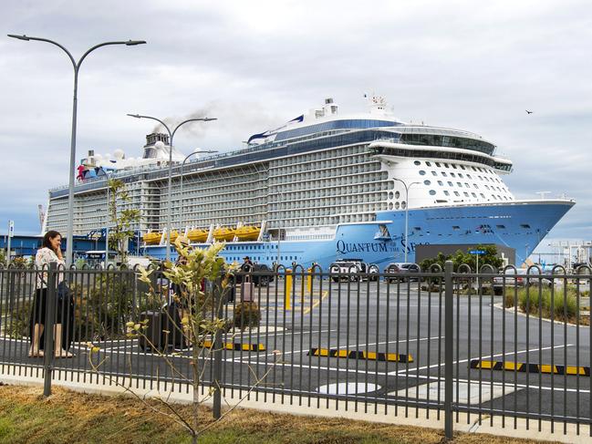 Royal Caribbean’s Quantum of the Seas at Brisbane International Cruise Terminal. Picture: Nigel Hallett