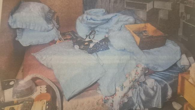 Beverley Hanley's house was left a mess after the alleged murder. Photos: Courts SA