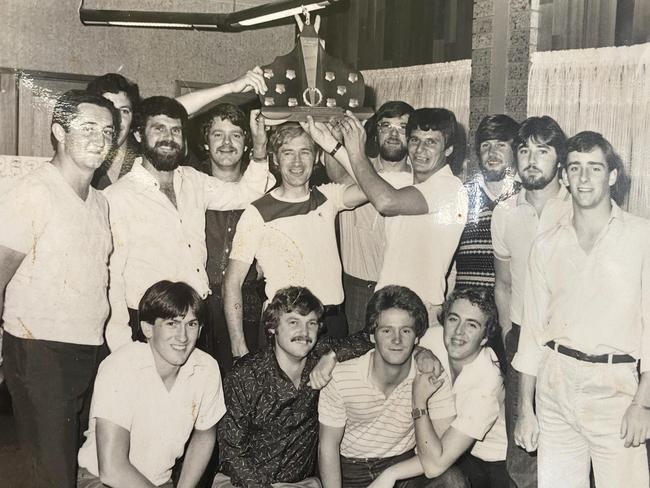 Doveton’s champion West Gippy premiership team, with Keith Dawson on the left and Ash Barrow on the right.