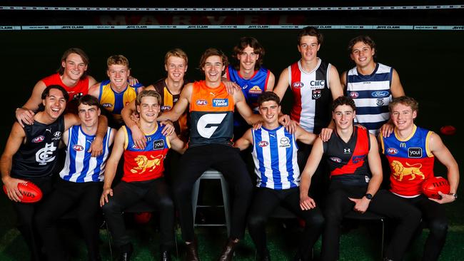 First round draft selections in the 2022 AFL draft. (Photo by Dylan Burns/AFL Photos via Getty Images)