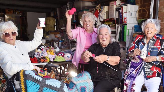 The Thanks A Million campaign was launched by News Corp nationally to recognise the everyday Aussies who have been working to keep Australia on track throughout the difficulties of 2020 - bushfires, COVID etc.When Margaret Marion's knitting and sewing group couldn't meet at their local hall during lockdown, she opened up her garage for neighbours to drop by every day for a chat. She continued to sew from her garage to provide goods to hospitals for charity.From left : Mary, Eileen, Margaret and Maureen.Picture : Nicki Connolly