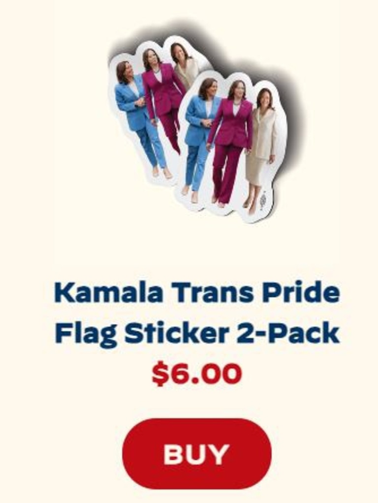 Ms Harris didn’t mention trans people but he has official trans supporting merch.