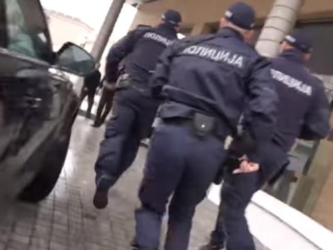 Armed police stormed the hotel. Picture: Serbian Interior Ministry