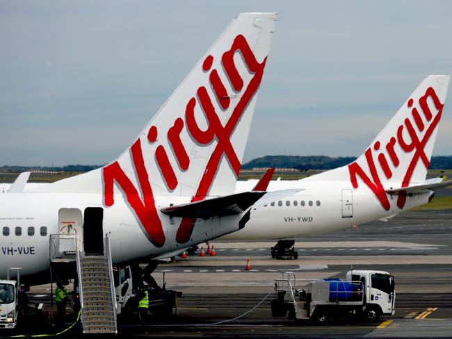 SYDNEY, AUSTRALIA - NewsWire Photos - SEPTEMBER 09, 2022: General generic editorial stock image of Virgin airplane at Sydney Domestic Airport. Picture: NCA NewsWire / Nicholas Eagar