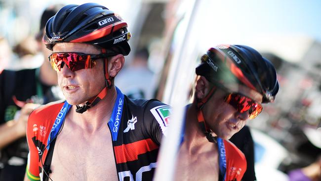 Simon Gerrans of BMC Racing Team ahead of stage two at this year’s Tour Down Under in January. Picture: Daniel Kalisz/Getty Images)