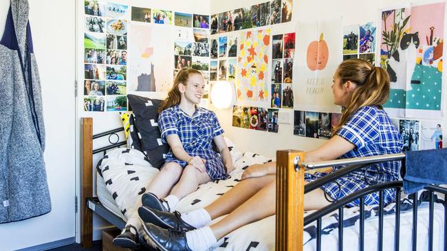 Presbyterian Ladies' College Melbourne boarding students relax in the boarding house.