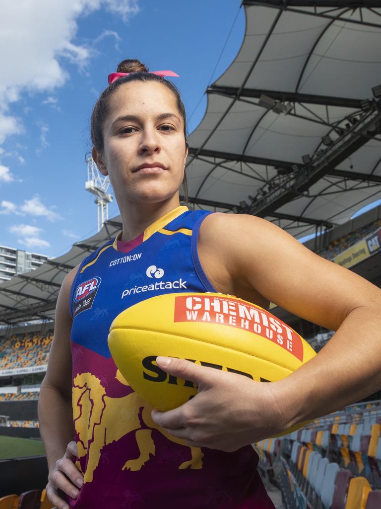 Brisbane Lions gun Ally Anderson at the Gabba. Picture: Lachie Millard