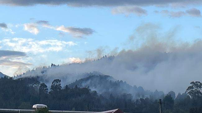 Two separate bushfires are burning at Queenstown. Picture: David Newall.