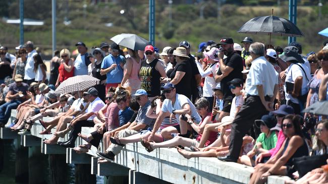 A large crowd gathered to watch the annual spectacle. Picture: Jason Sammon